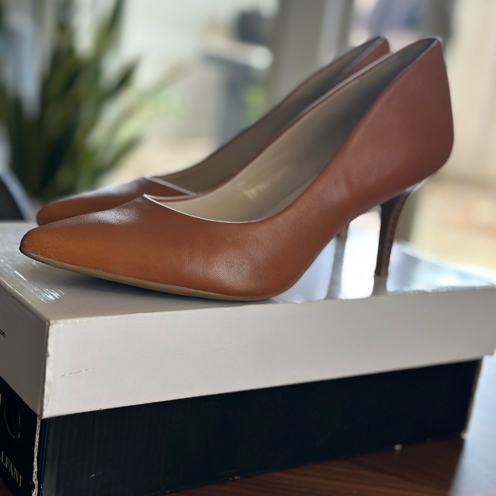 Cognac heels. Size 8. Short heel, super cute.